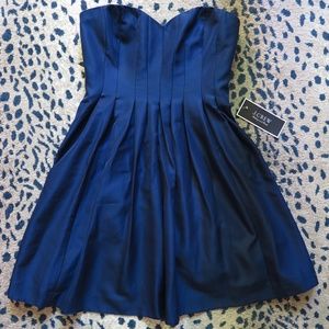 J. Crew navy pleated dress
